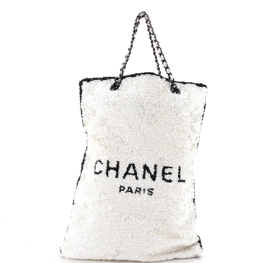 Chanel Logo Chain Shopping Tote